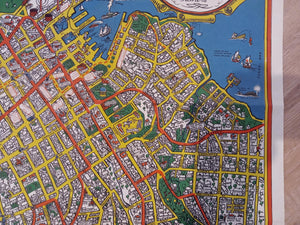 1927 Pictorial Map of the City of Hobart. Published by the Illustrated Tasmanian Mail. Hobart City Map, Tasmania