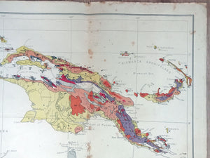 Rare 1952 Geological map of Australia & New Guinea. Royal Australian Survey Corps. Geology, Mineral, Mining, Prospecting, Pictorial Map