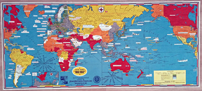 1945 Date Events War Pictorial Map by Stanley Turner. 14th Edition