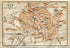 1914 Aix, South of France Town Plan, Antique Baedeker Map, Print