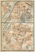 1914 Vienne & Valence, South of France Town Plan, Antique Baedeker Map, Print
