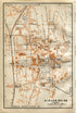 1914 Aix-Les-Bains, South of France Town Plan, Antique Baedeker Map, Print