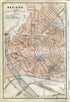 1914 Beziers, Narbonne, South of France Town Plan, Antique Baedeker Map, Print