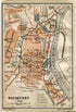 1914 Rochefort, South of France Town Plan, Antique Baedeker Map, Print