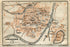 1914 Carcassonne, South of France Town Plan, Antique Baedeker Map, Print