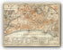 1914 Nice, South of France Town Plan, Antique Baedeker Map, Print