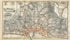 1914 Cannes, South of France Town Plan, Antique Baedeker Map, Print