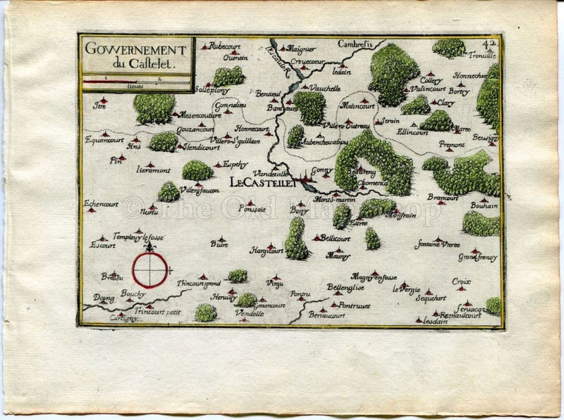 Vendhuile,　Shop　Aisne,　Bony,　–　Nicolas　Catelet,　Pica　1634　Map　Gouy,　Map　Tassin　Old　Le　The