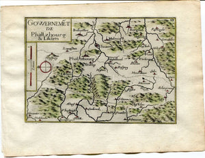 1634 Nicolas Tassin Map Phalsbourg, Lixheim, Saverne, Moselle, Lorraine, France Antique