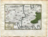 1634 Nicolas Tassin Map Meaux, Trilport, Villenoy, Seine et Marne, Ile de France, Antique
