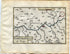 1634 Nicolas Tassin Map Turin, Torino, Rivoli, Avigliana, Volpiano, Orbassano, Piedmont, Italy Antique