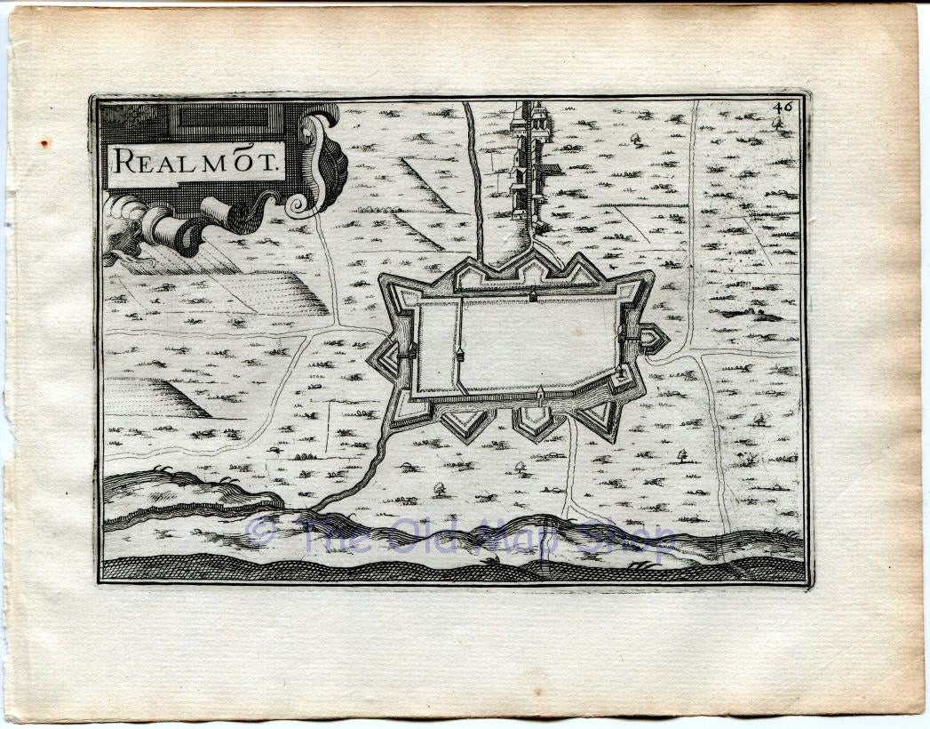 1634 Nicolas Tassin Map Realmont, Tarn, Midi-Pyrenees France Antique Carte